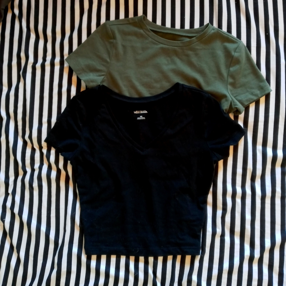 2 BRAND NEW wild fable crop tops xs